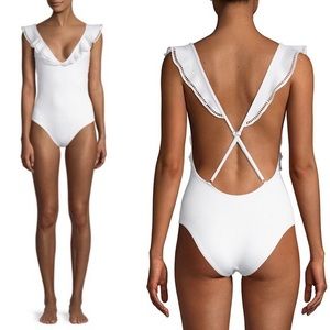 Mouille White Ruffle One Piece